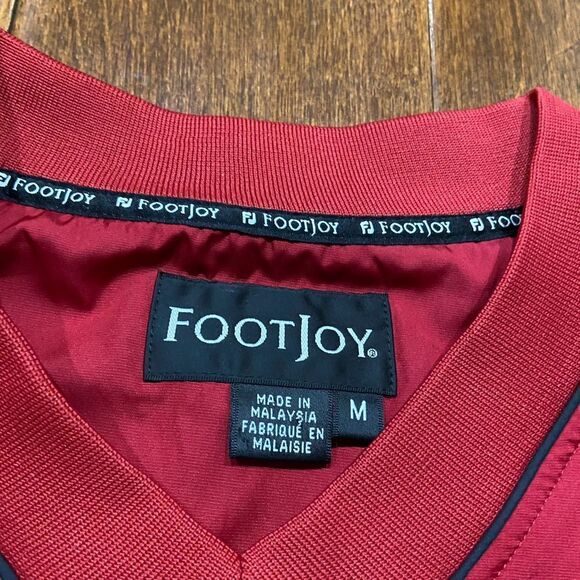 FootJoy V-Neck Red Black Golf Windbreaker Short Sleeve Men's Size Medium - Picture 7 of 10